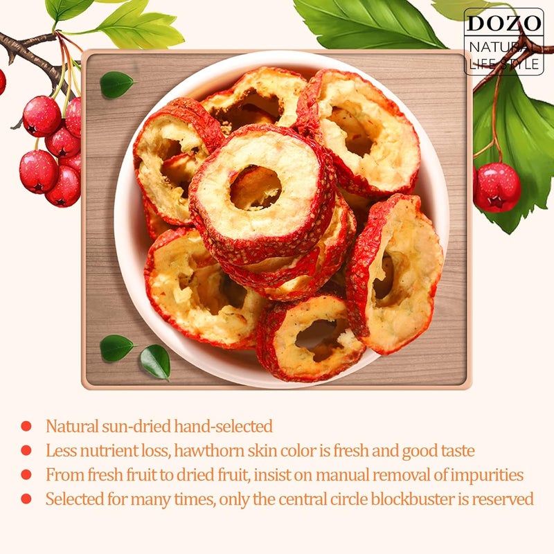 DOZO Dried Hawthorn Slices - Sweet and Sour Herbal Tea - 8.46oz/240g - Image 3